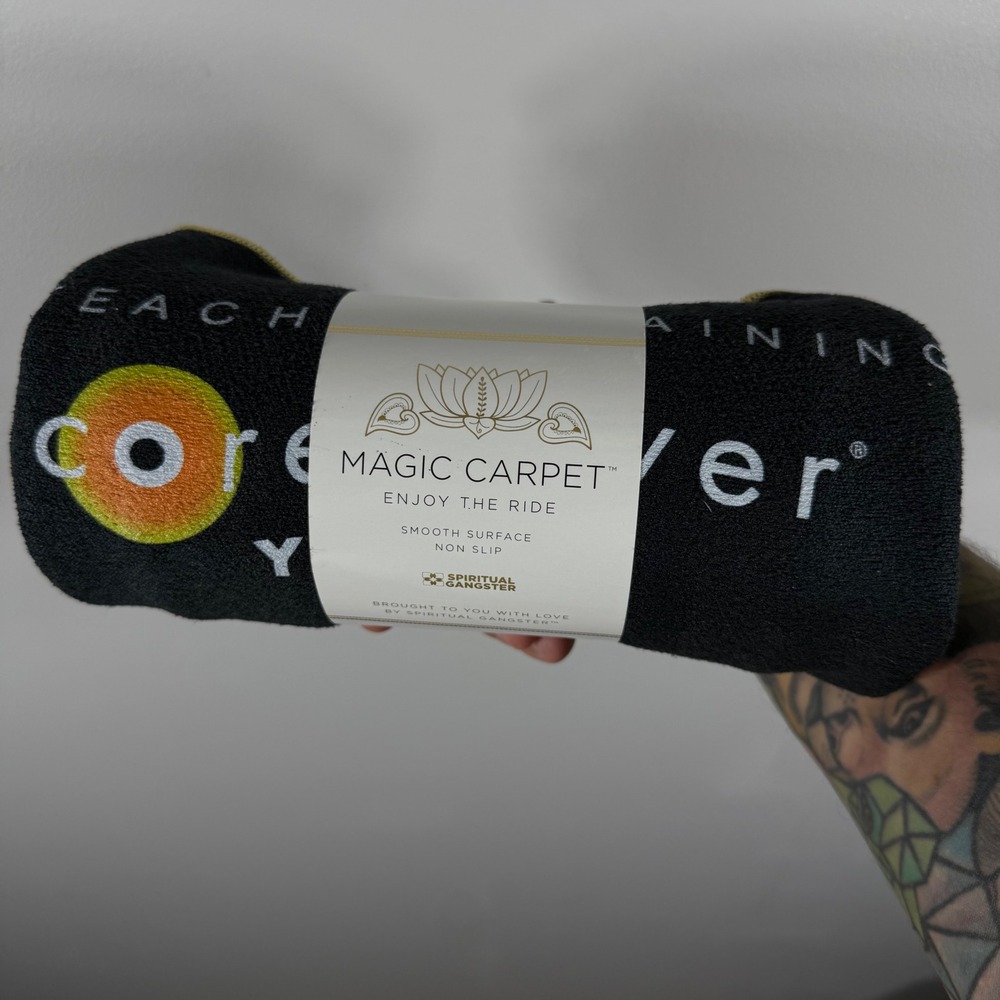 Spiritual Gangster x CorePower Yoga Magic Carpet Yoga Mat Towel Black OS